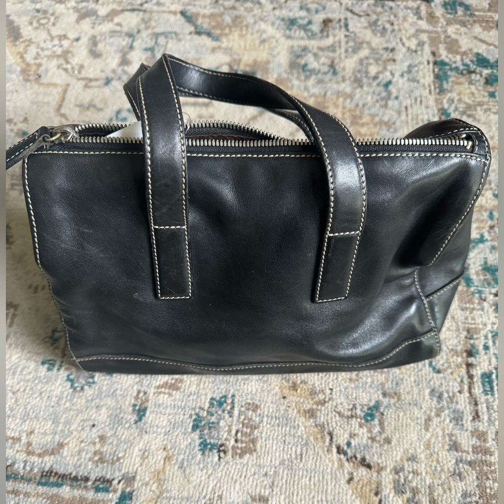 Coach Black Leather Satchel Bag Classic style - Picture 2 of 16